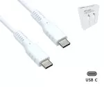 USBCL-C-15W Câble de charge USB type C vers C dans un carton promotionnel, blanc, 1,5m